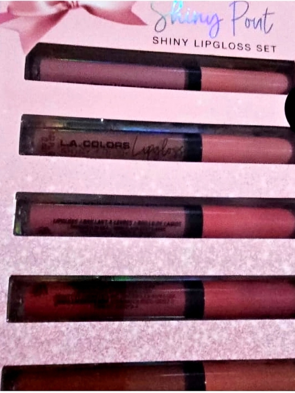BRAND NEW SEALED! L.A. COLORS Shiny Pout SHINY LIPGLOSS SET - 5 PC Set